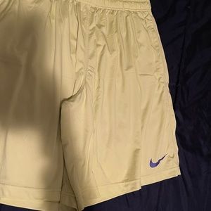 Mens Nike dri fit greenish yellow shorts